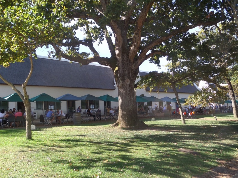 An outside view of the Jonkerhuis Resturant at Groot Constantia