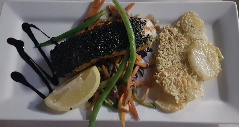 a food photo showing a plate of Salmon